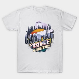 Camping Yosemite National Park Vintage USA Best gift for campers Adventure outdoor T-Shirt
